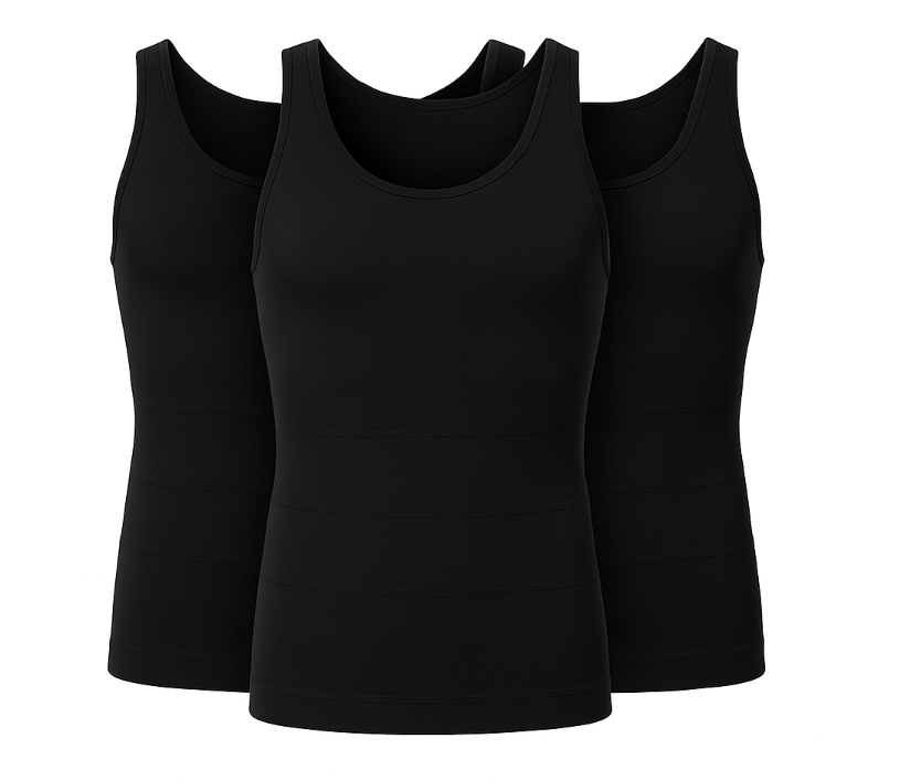 3 Pack - Linorie Corrigerend Shirt Mannen Shapewear Hemd - Afbeelding 3